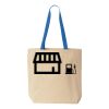 Natural Tote with Contrast-Color Handles Thumbnail