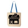 Natural Tote with Contrast-Color Handles Thumbnail