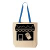 Natural Tote with Contrast-Color Handles Thumbnail