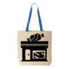 Natural Tote with Contrast-Color Handles Thumbnail