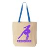 Natural Tote with Contrast-Color Handles Thumbnail
