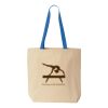 Natural Tote with Contrast-Color Handles Thumbnail