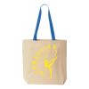 Natural Tote with Contrast-Color Handles Thumbnail