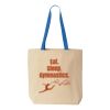 Natural Tote with Contrast-Color Handles Thumbnail