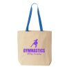 Natural Tote with Contrast-Color Handles Thumbnail