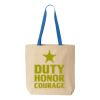 Natural Tote with Contrast-Color Handles Thumbnail
