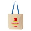 Natural Tote with Contrast-Color Handles Thumbnail