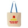 Natural Tote with Contrast-Color Handles Thumbnail