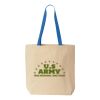 Natural Tote with Contrast-Color Handles Thumbnail