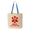 Natural Tote with Contrast-Color Handles Thumbnail