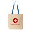 Natural Tote with Contrast-Color Handles Thumbnail
