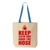 Natural Tote with Contrast-Color Handles Thumbnail