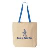Natural Tote with Contrast-Color Handles Thumbnail
