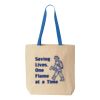 Natural Tote with Contrast-Color Handles Thumbnail
