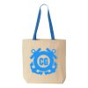 Natural Tote with Contrast-Color Handles Thumbnail