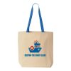 Natural Tote with Contrast-Color Handles Thumbnail