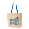 Natural Tote with Contrast-Color Handles Thumbnail