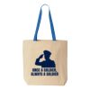 Natural Tote with Contrast-Color Handles Thumbnail