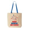Natural Tote with Contrast-Color Handles Thumbnail