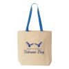 Natural Tote with Contrast-Color Handles Thumbnail