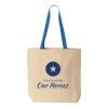 Natural Tote with Contrast-Color Handles Thumbnail