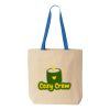 Natural Tote with Contrast-Color Handles Thumbnail