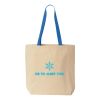 Natural Tote with Contrast-Color Handles Thumbnail