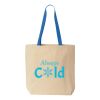 Natural Tote with Contrast-Color Handles Thumbnail