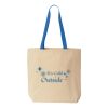 Natural Tote with Contrast-Color Handles Thumbnail