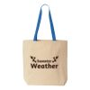 Natural Tote with Contrast-Color Handles Thumbnail