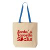 Natural Tote with Contrast-Color Handles Thumbnail