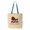 Natural Tote with Contrast-Color Handles Thumbnail