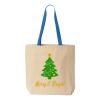 Natural Tote with Contrast-Color Handles Thumbnail