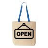 Natural Tote with Contrast-Color Handles Thumbnail