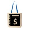 Natural Tote with Contrast-Color Handles Thumbnail