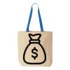 Natural Tote with Contrast-Color Handles Thumbnail