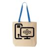 Natural Tote with Contrast-Color Handles Thumbnail