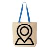 Natural Tote with Contrast-Color Handles Thumbnail
