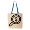 Natural Tote with Contrast-Color Handles Thumbnail