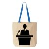 Natural Tote with Contrast-Color Handles Thumbnail