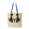 Natural Tote with Contrast-Color Handles Thumbnail