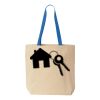 Natural Tote with Contrast-Color Handles Thumbnail