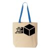 Natural Tote with Contrast-Color Handles Thumbnail