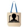 Natural Tote with Contrast-Color Handles Thumbnail