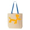 Natural Tote with Contrast-Color Handles Thumbnail