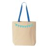 Natural Tote with Contrast-Color Handles Thumbnail