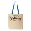 Natural Tote with Contrast-Color Handles Thumbnail