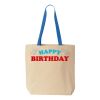 Natural Tote with Contrast-Color Handles Thumbnail