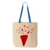 Natural Tote with Contrast-Color Handles Thumbnail