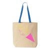Natural Tote with Contrast-Color Handles Thumbnail